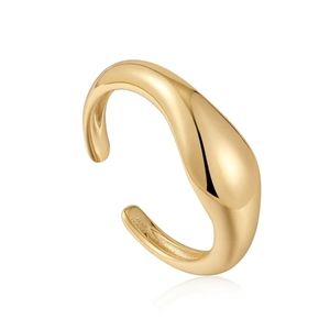 Ania Haie Gold Wave Adjustable Ring New